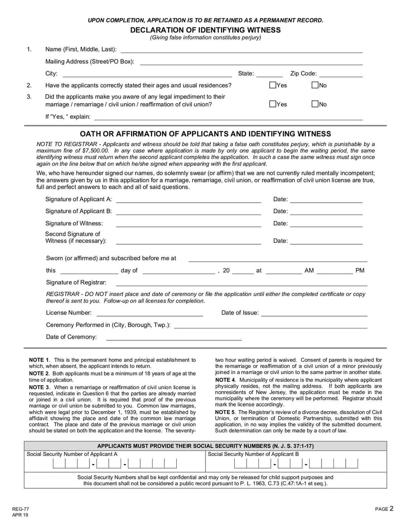 Large thumbnail of Form REG-77 - May 2020