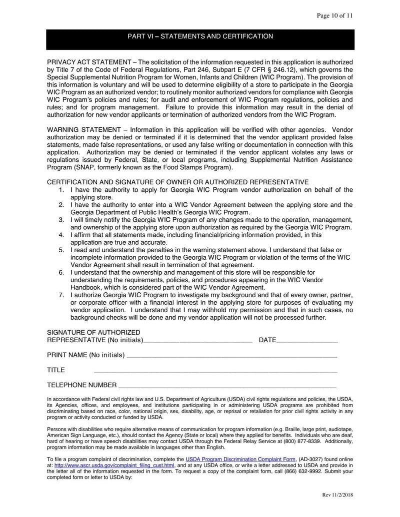 Large thumbnail of Georgia WIC Program Corporate Attachment Form