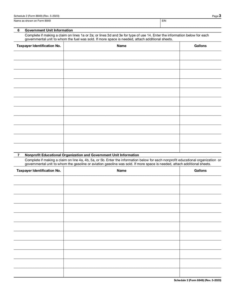 Large thumbnail of Schedule 2 (Form 8849) - May 2020