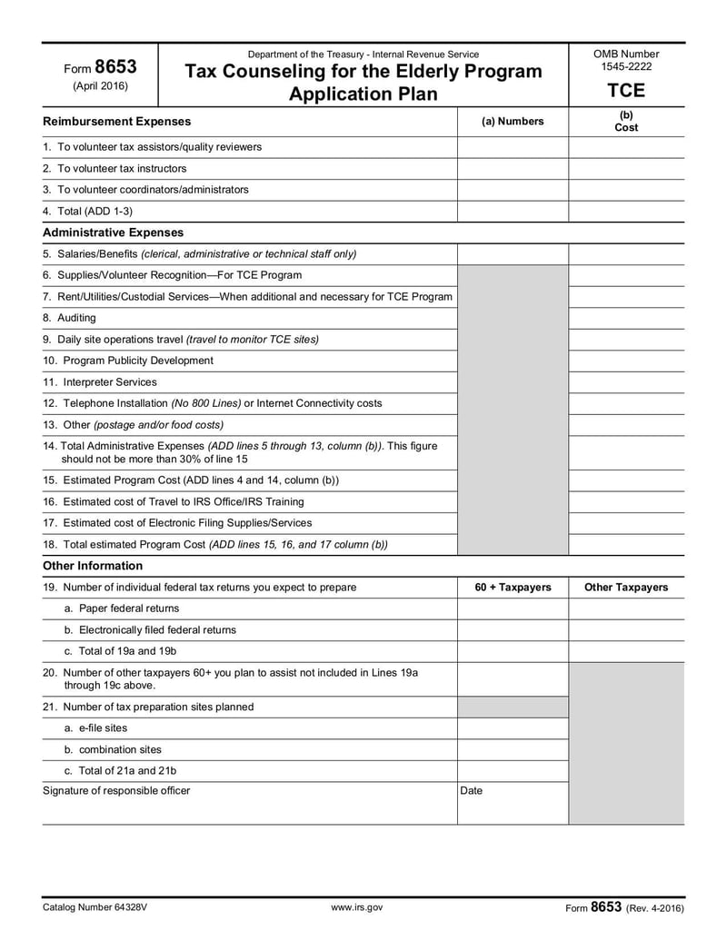Large thumbnail of Form 8653 - Apr 2016