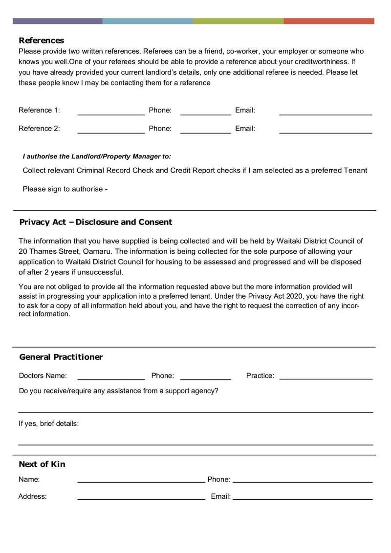 Large thumbnail of Waitaki District Council Application Form for Community Housing Unit - Feb 2021