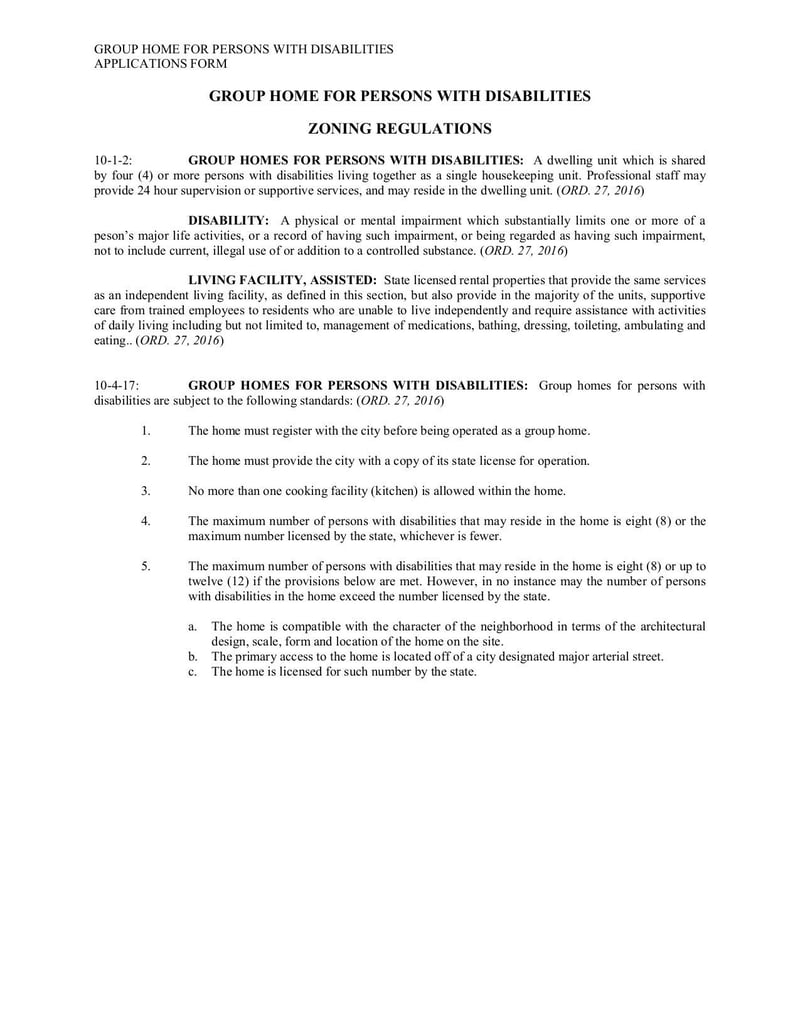Large thumbnail of Group Home for Persons with Disabilities Application Form - Jan 2017