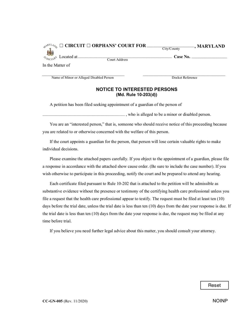 Large thumbnail of Notice to Interested Persons (CC-GN-005) - Nov 2020