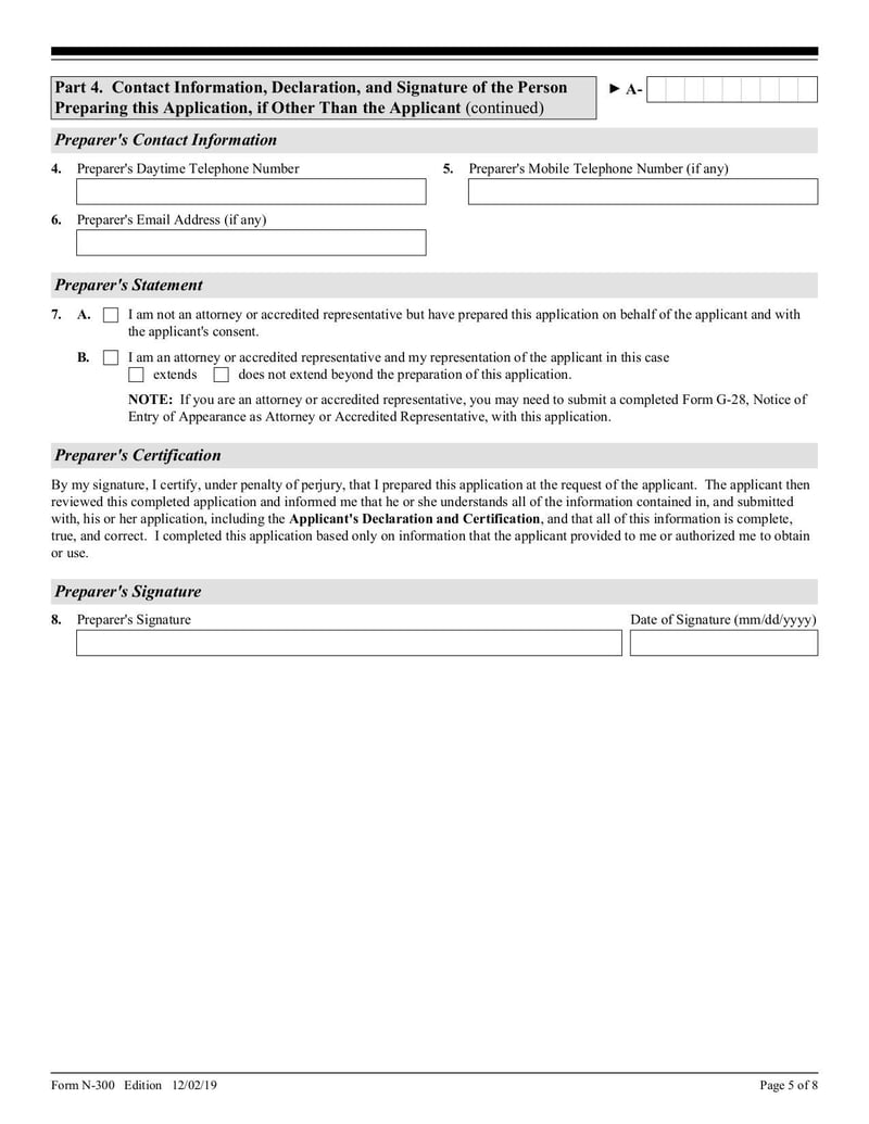 Large thumbnail of Form N-300 - Dec 2019