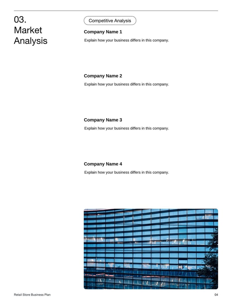 Retail Store Business Plan Template for managing and funding a retail business