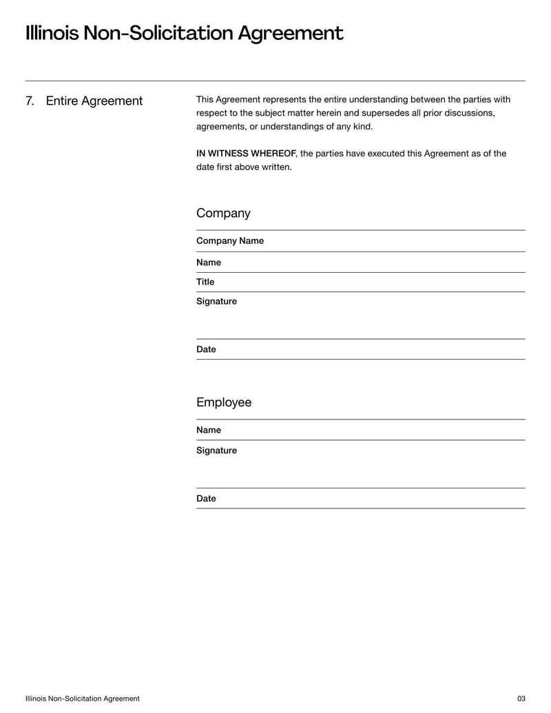 Non-Solicitation Agreement Illinois for restricting former employees from soliciting clients or staff in compliance with Illinois employment law