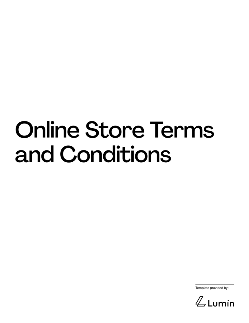 Online Store Terms and Conditions covering purchase terms, payment and dispute resolution