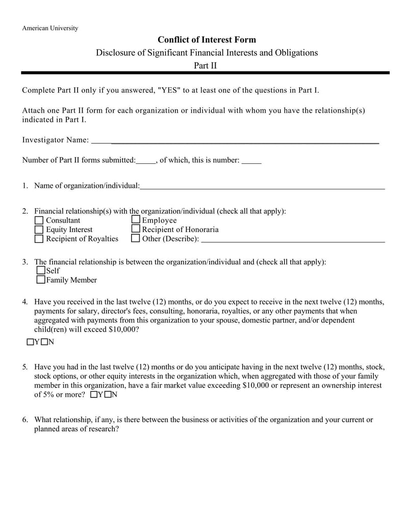 Large thumbnail of American University Conflict of Interest Form