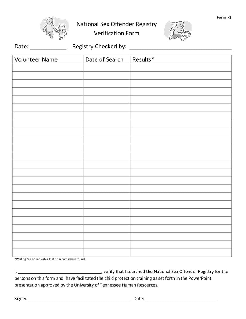 Large thumbnail of National Sex Offender Registry Verification (Form F1) - Jul 2017