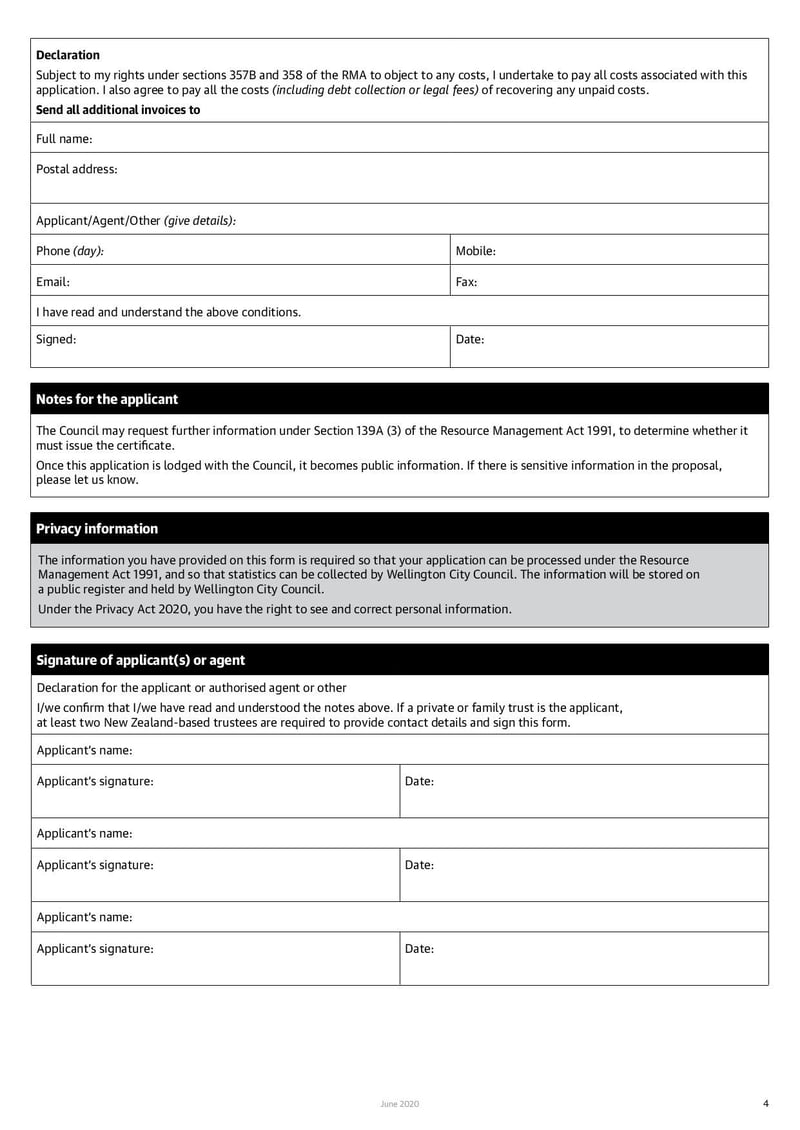 Large thumbnail of Existing Use Certificate Form - Jun 2020