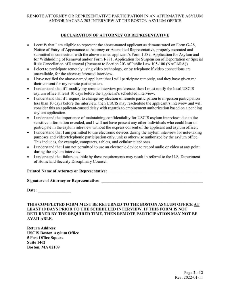 Large thumbnail of Boston Attorney Representative Remote Interview Participation Opt-In Form - Jan 2022