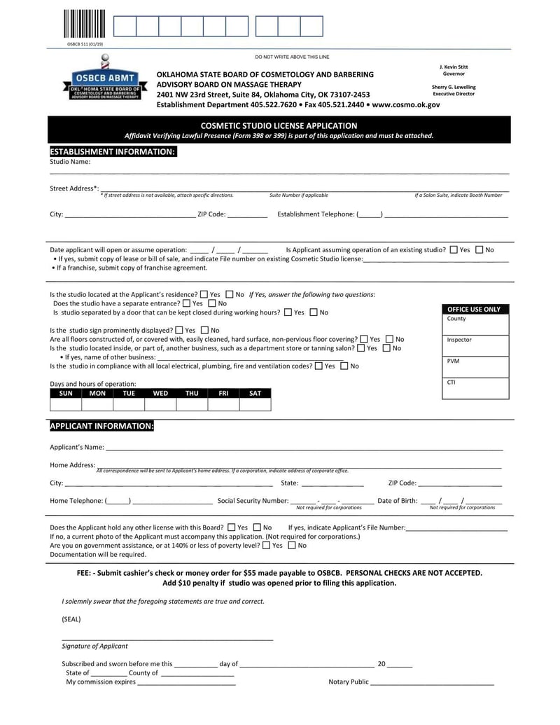 form osbcb 511 | fill and sign with lumin