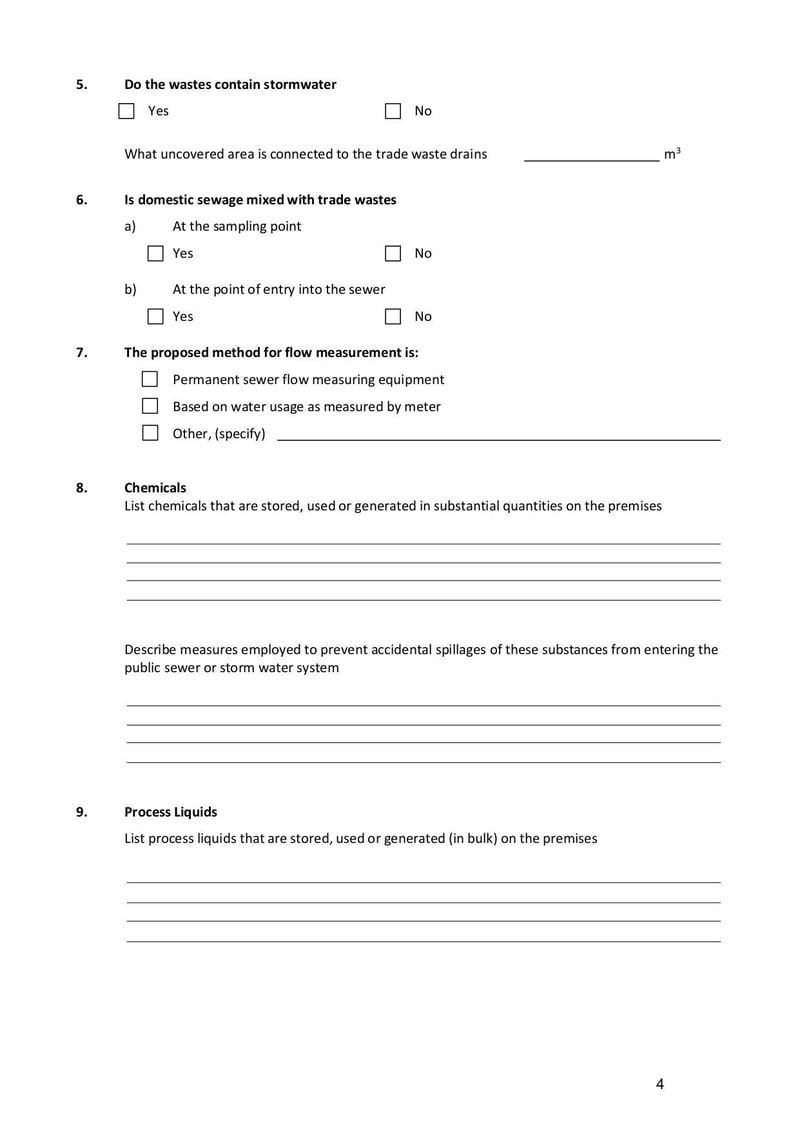 Large thumbnail of Application for Trade Waste Discharge Form - Jul 2021