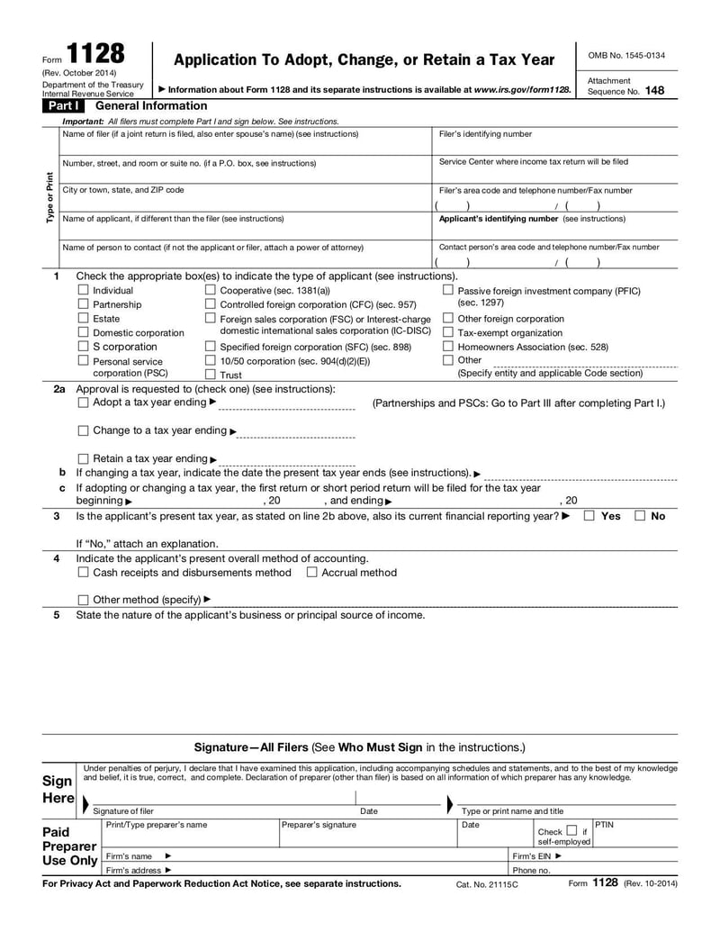 Large thumbnail of Form 1128 - Oct 2014