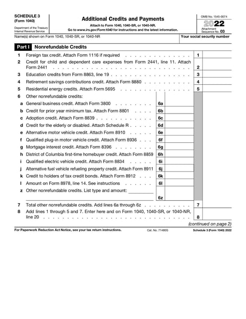 Schedule 3 (Form 1040) - Dec 2022 - page 7