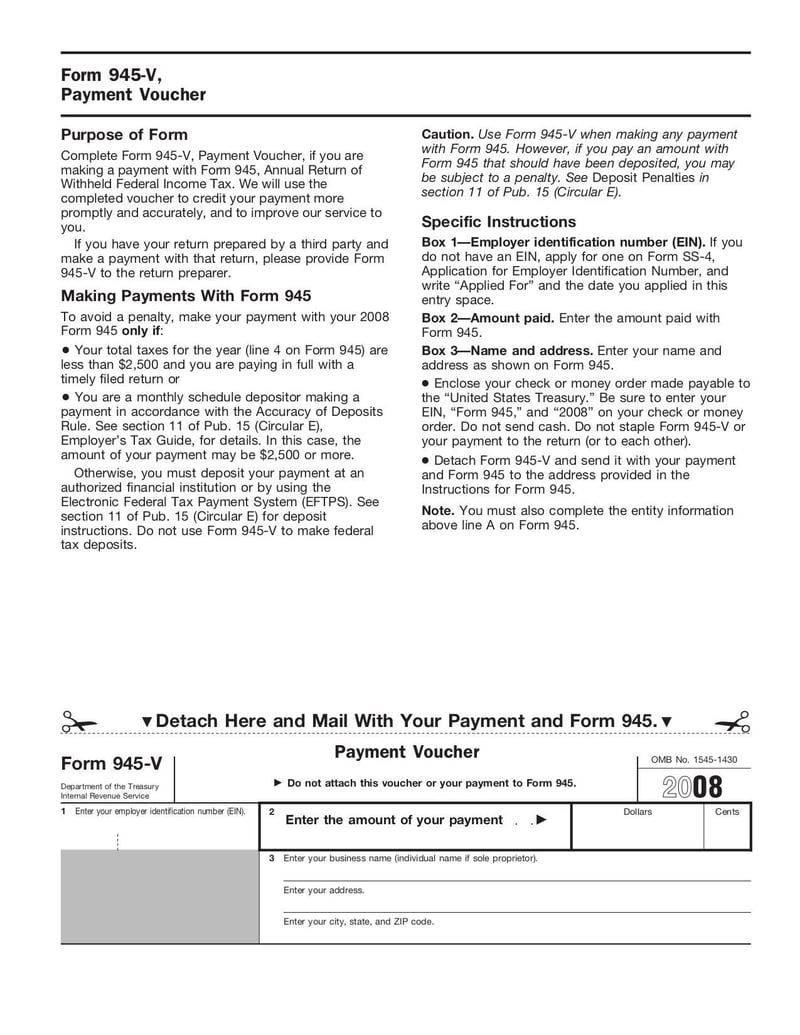 Large thumbnail of Form 945 - Dec 2008