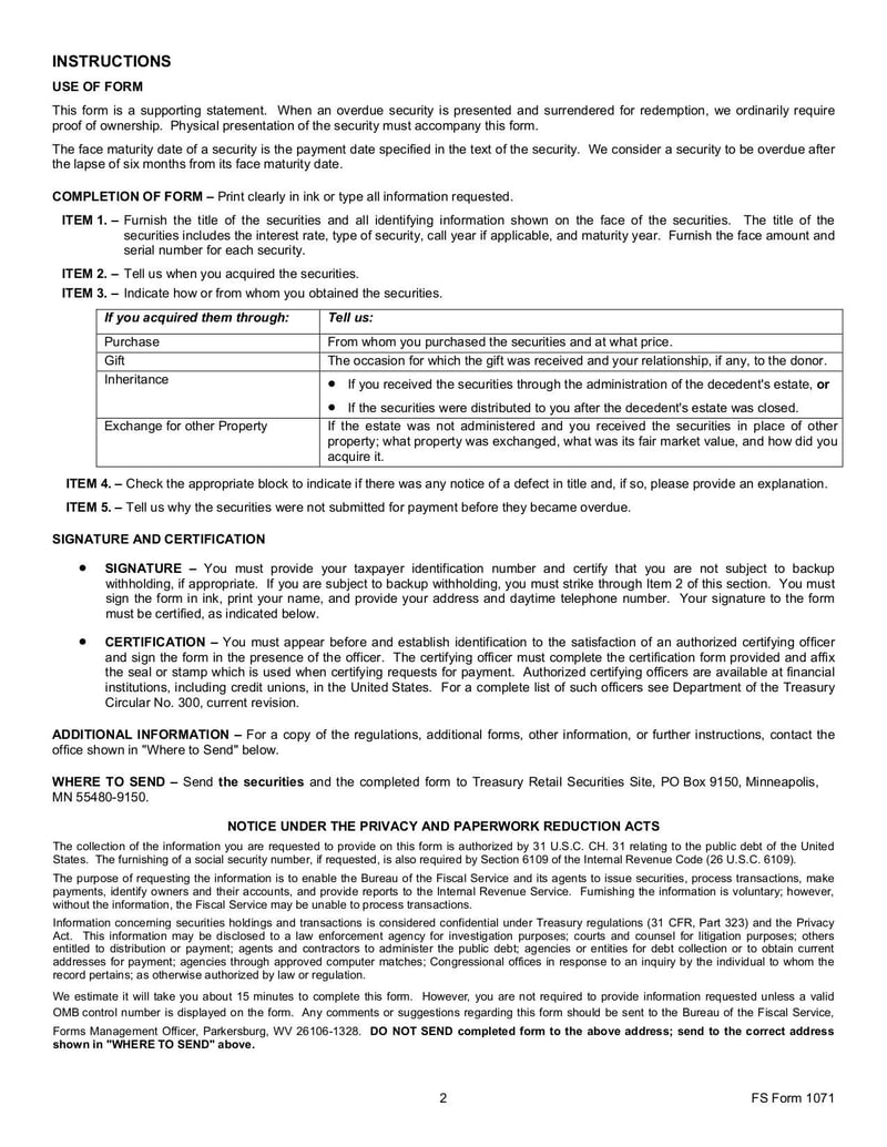 Large thumbnail of FS Form 1071 - Nov 2022
