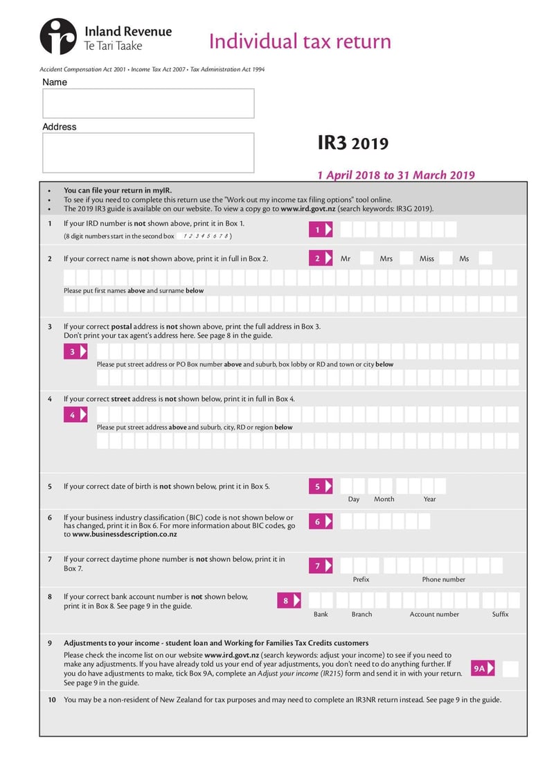 Large thumbnail of Form IR3 - Mar 2019