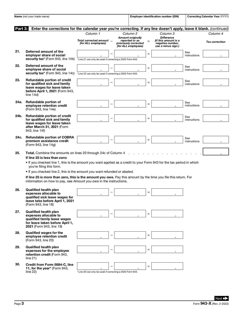 Large thumbnail of Form 943-X - Feb 2023