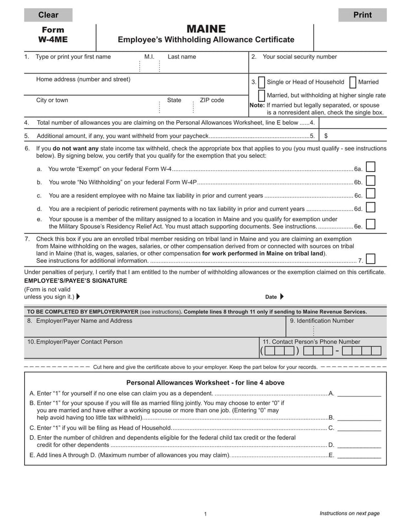 Large thumbnail of Form W-4ME - 2023