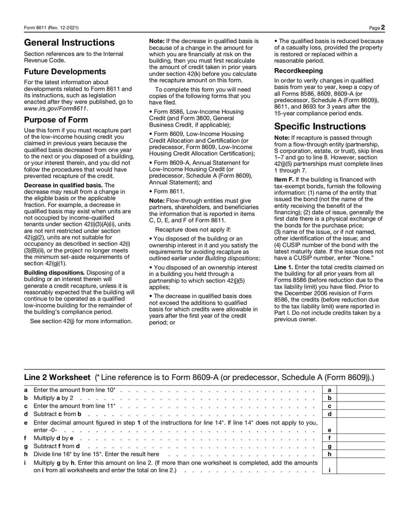 Large thumbnail of Form 8611 - Dec 2021