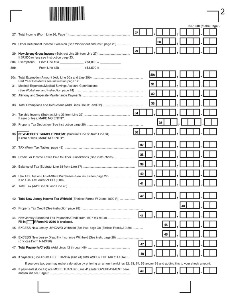 Thumbnail of Form NJ-1040 Income Tax Return - May 2007 - page 1
