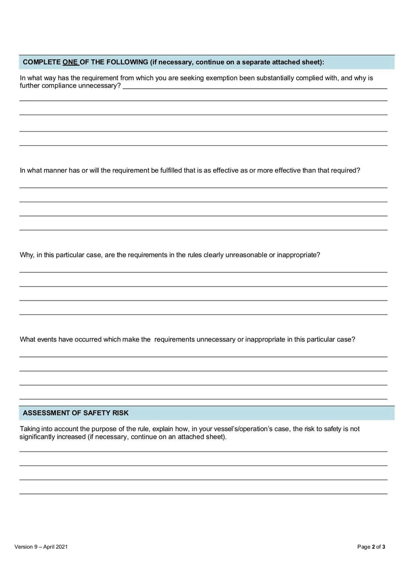 Large thumbnail of Application Form For An Exemption to Marine Protection Rules - Apr 2021