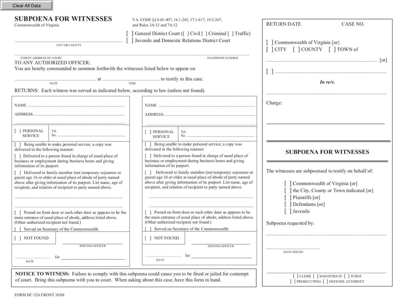 Large thumbnail of Form DC-326 - Sep 2015