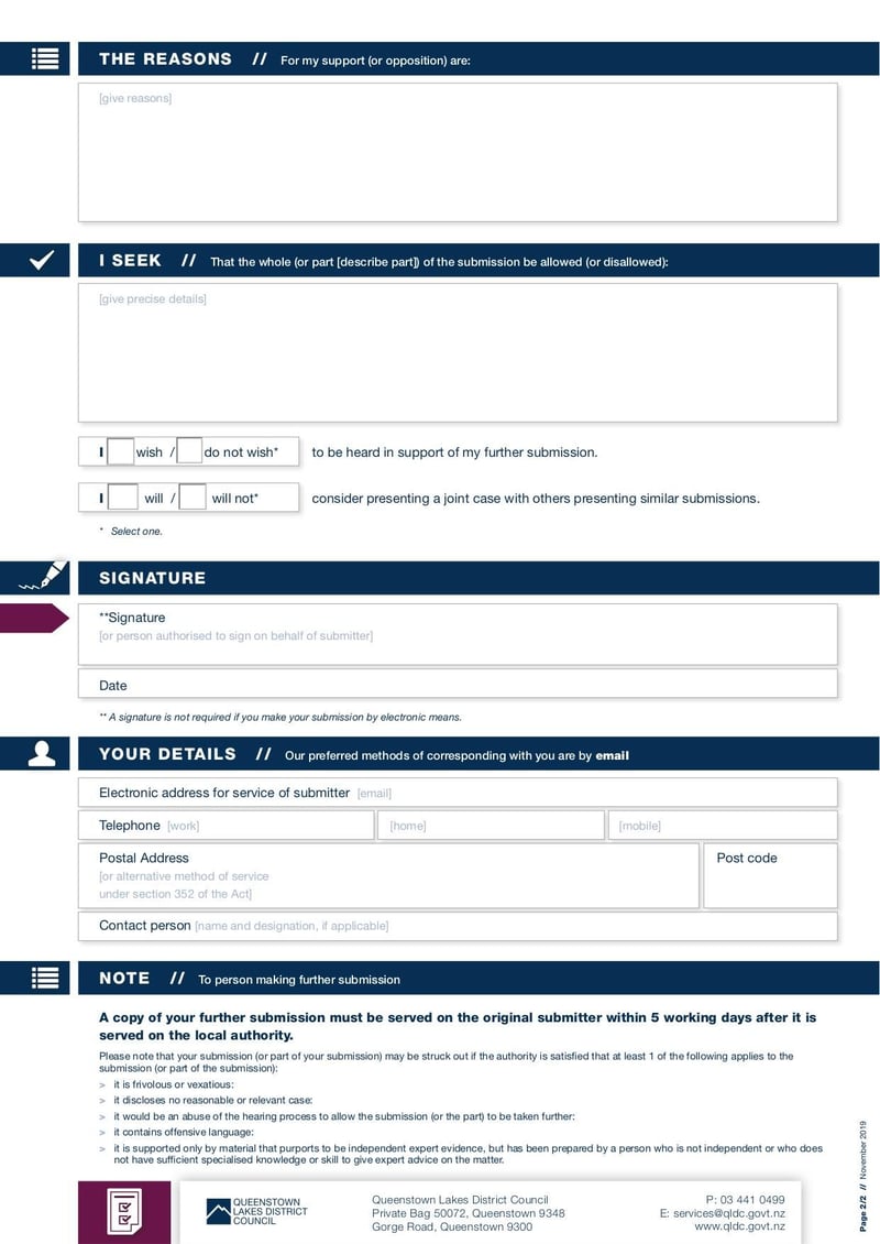 Large thumbnail of QLDC Form 6 Further Submission - Nov 2019