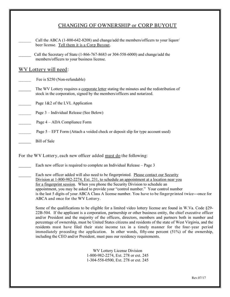 Large thumbnail of West Virginia Limited Video Lottery Retailer Initial Application