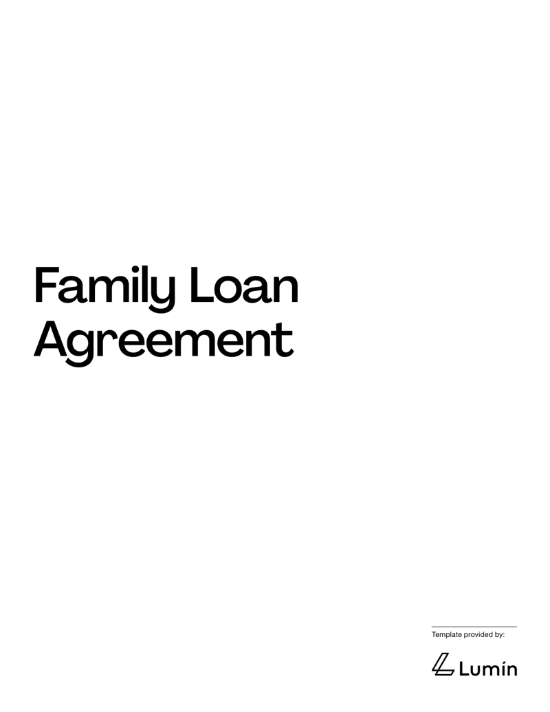Family Loan Agreement defining loan terms, repayment schedule, interest, and obligations between family members under US law