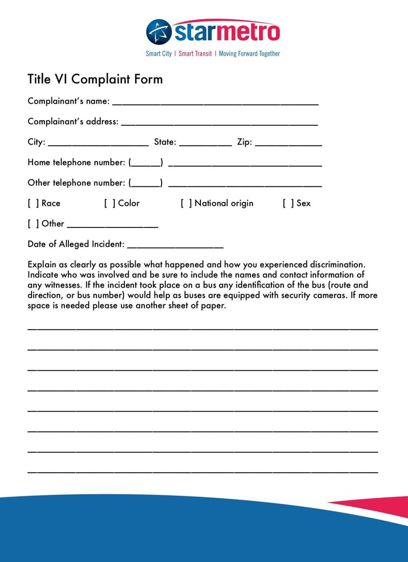 Large thumbnail of Title VI Complaint Form - Feb 2019