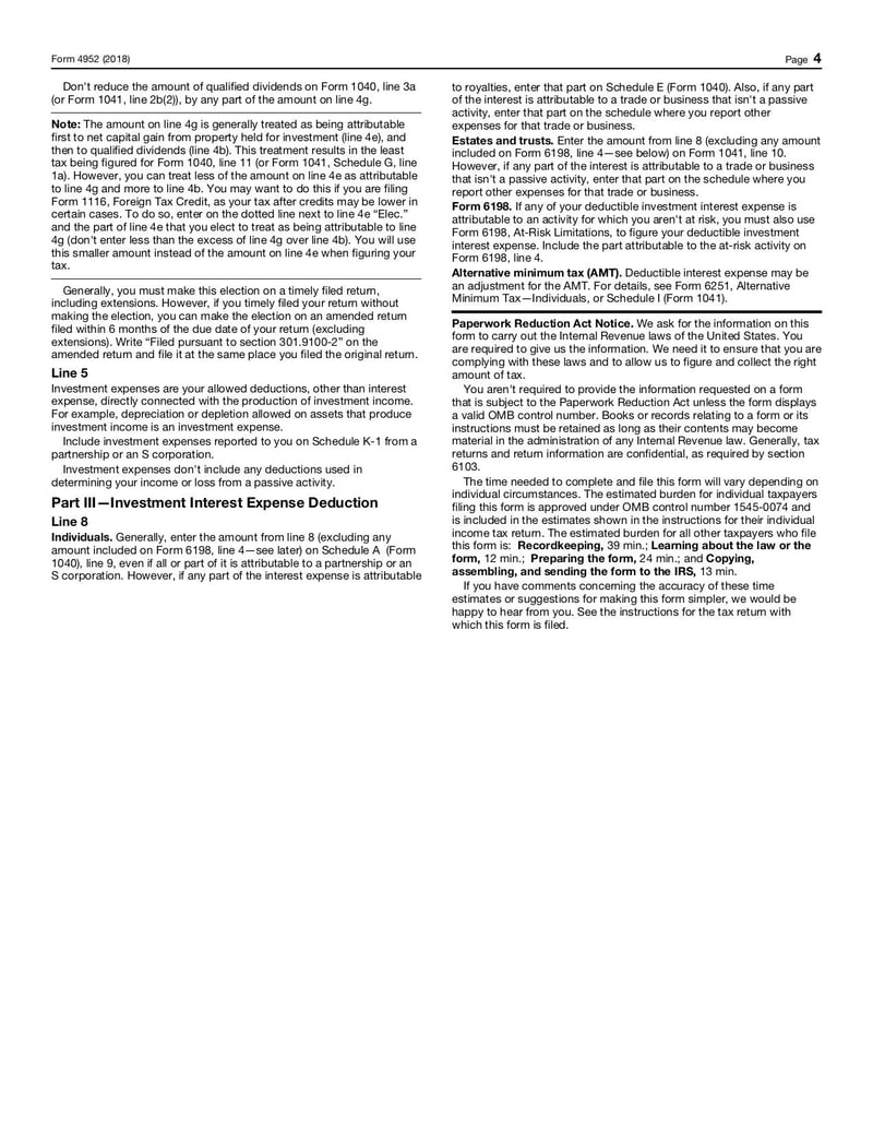 Large thumbnail of Form 4952 - Jan 2018