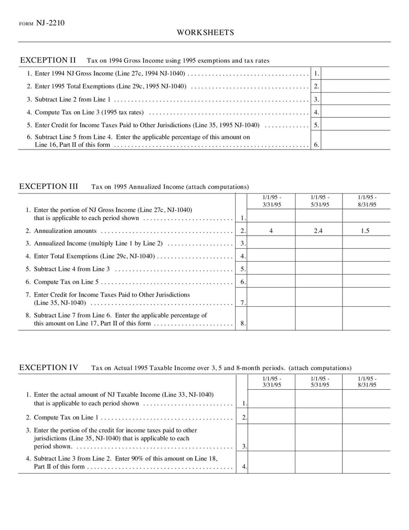 Large thumbnail of Form NJ-2210 - Aug 2007