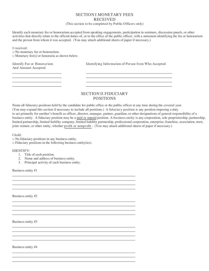 Large thumbnail of Personal Financial Disclosure Statement Form - Feb 2015