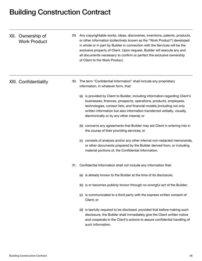Large thumbnail of Building Contract Template