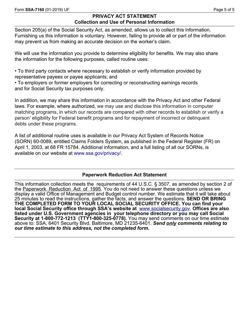 Large thumbnail of Form SSA-7160