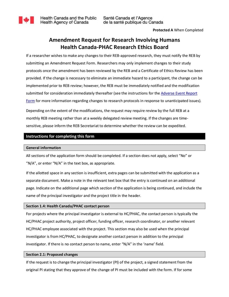 Large thumbnail of Amendment Request for Research Involving Humans - Mar 2022