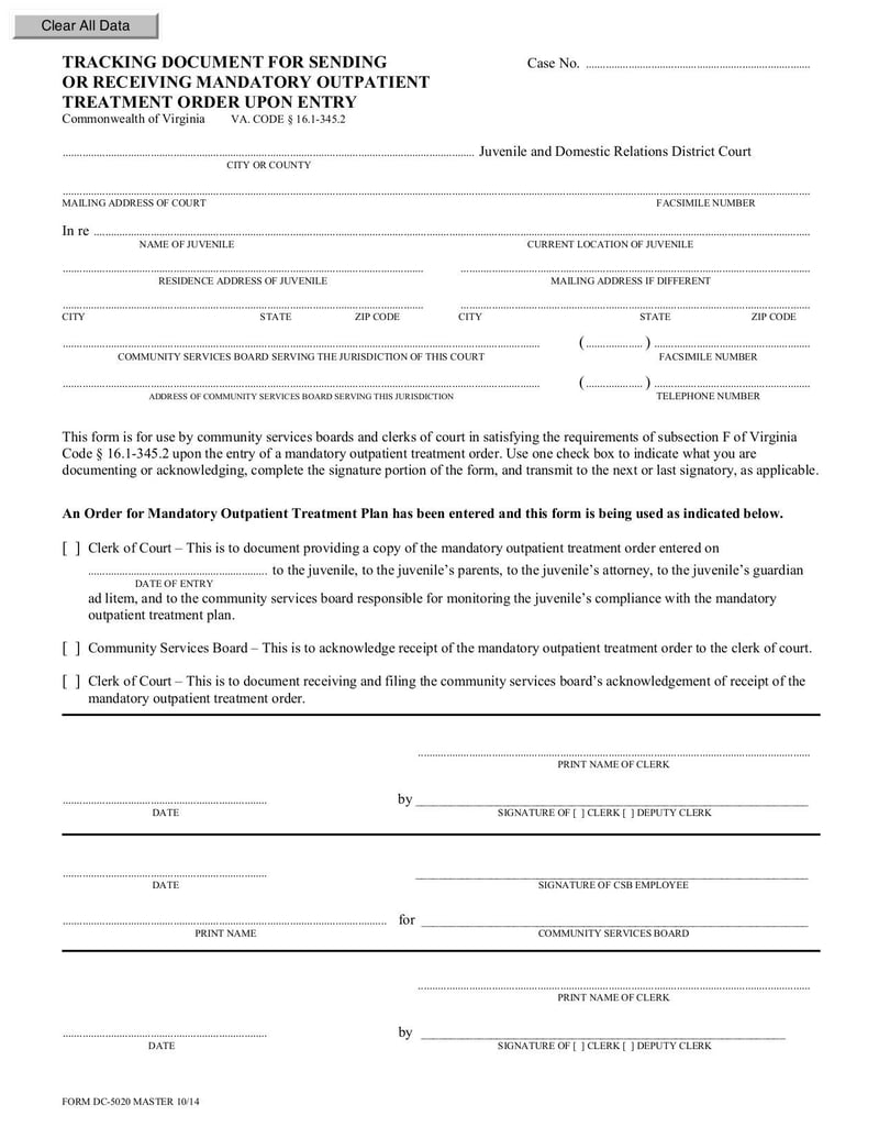 Large thumbnail of Form DC-5020 - Sep 2015