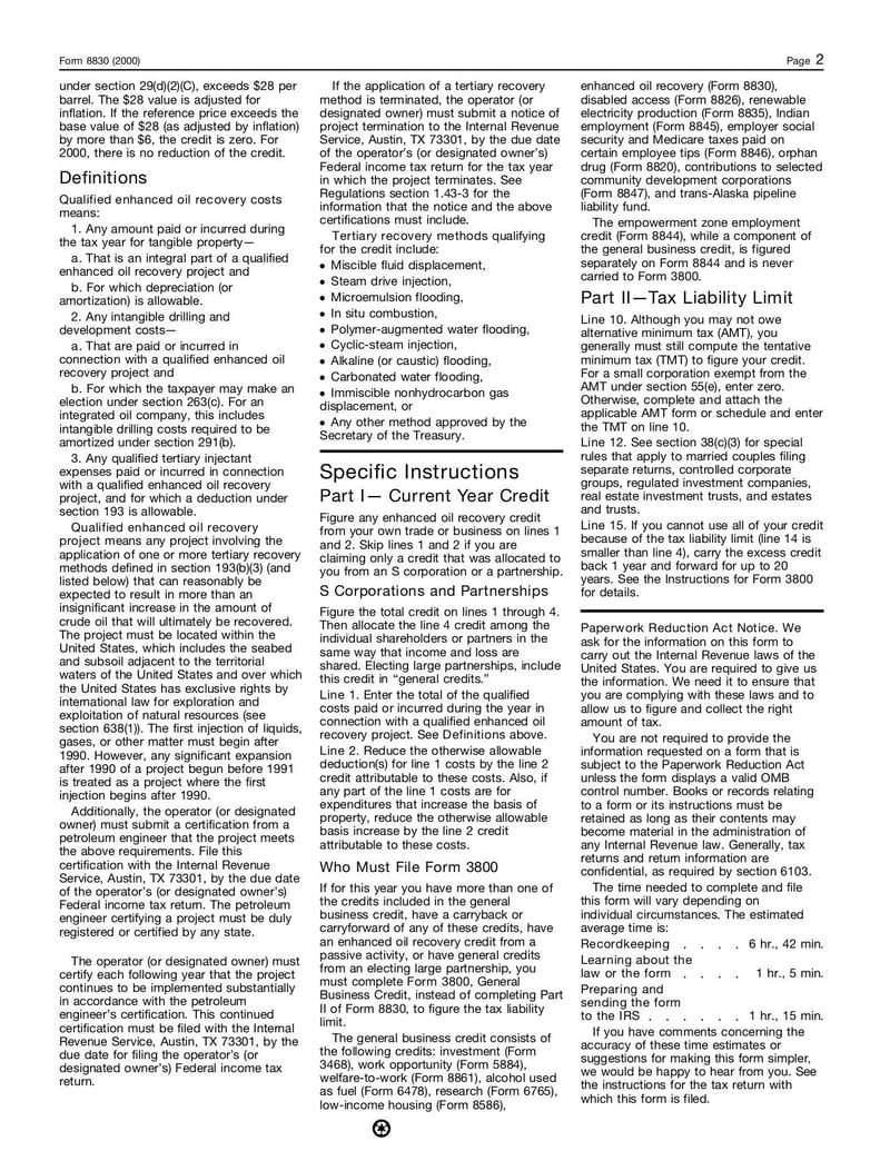 Large thumbnail of Form 8830 - Jan 2000