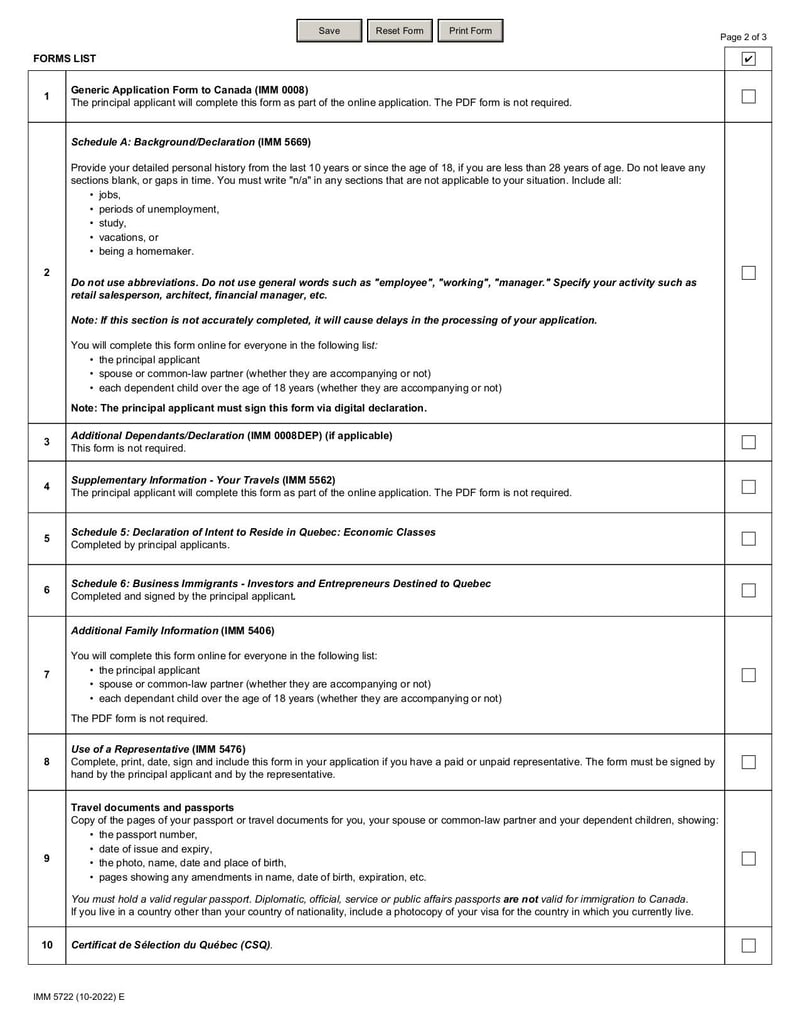Large thumbnail of Document Checklist for Permanent Residence - Oct 2022