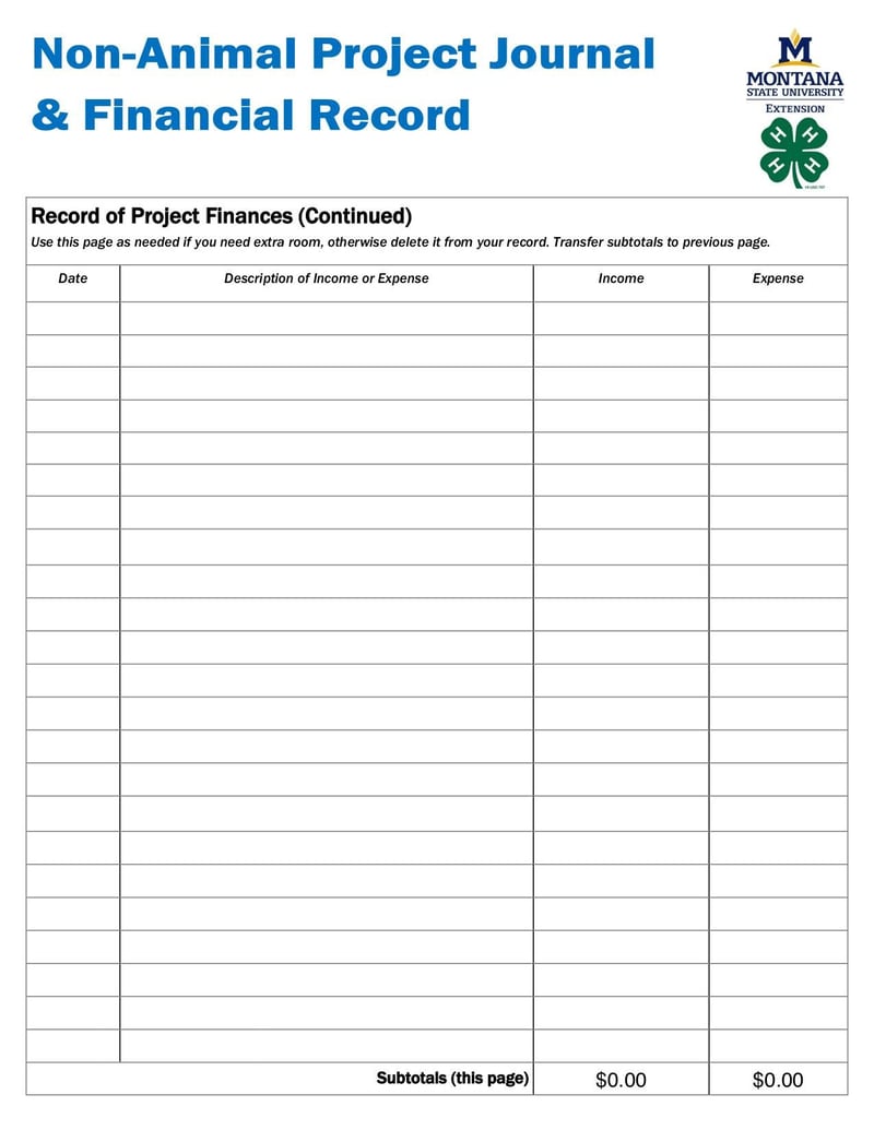 Large thumbnail of 4-H Non-Animal Project Journal - Jan 2016
