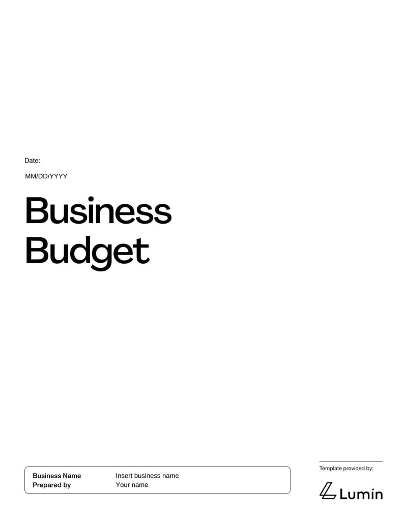 Business Budget Template for tracking revenue, expenses, and profit goals