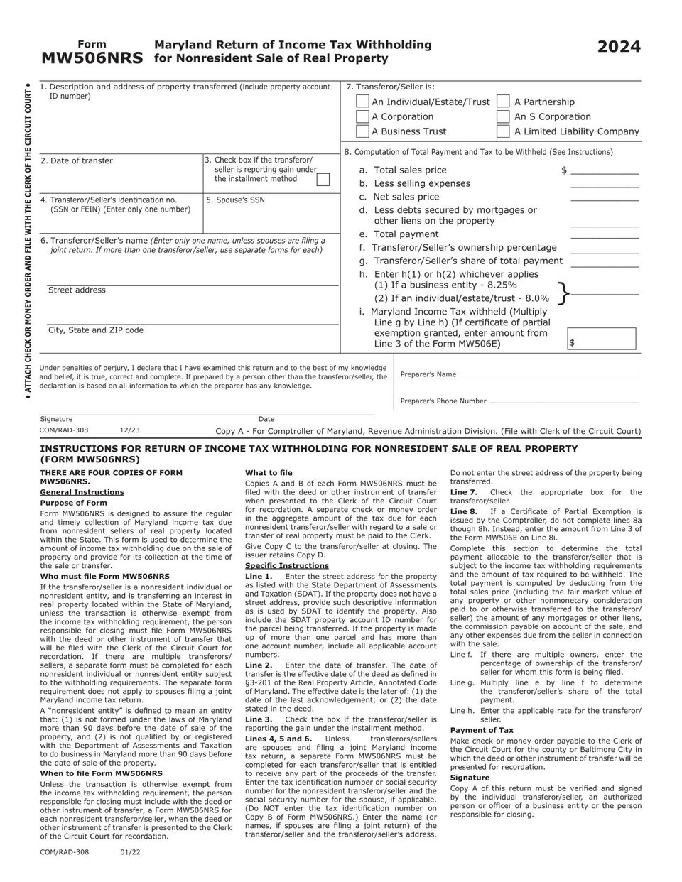 その他 Sample MD-Format Not for Sale Maryland Form 202FR | Fill and sign online with Lumin