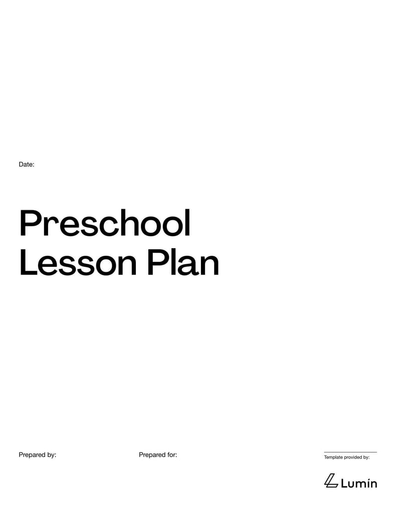 Large thumbnail of Weekly Preschool Lesson Plan Template 