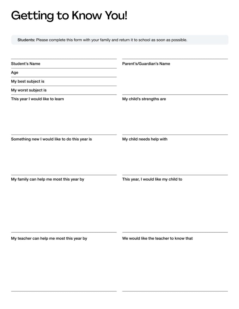 Large thumbnail of Student Profile Template