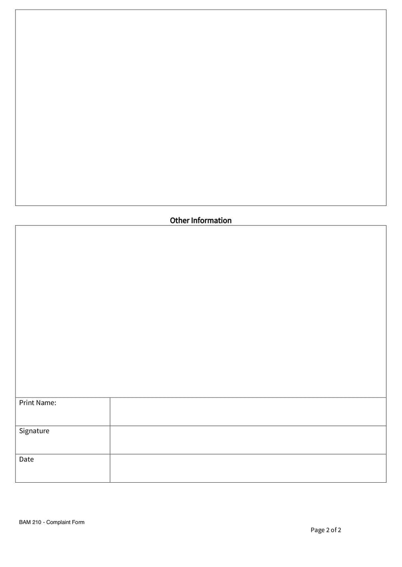 Large thumbnail of BAM 210 Complaint Form - Jan 2022
