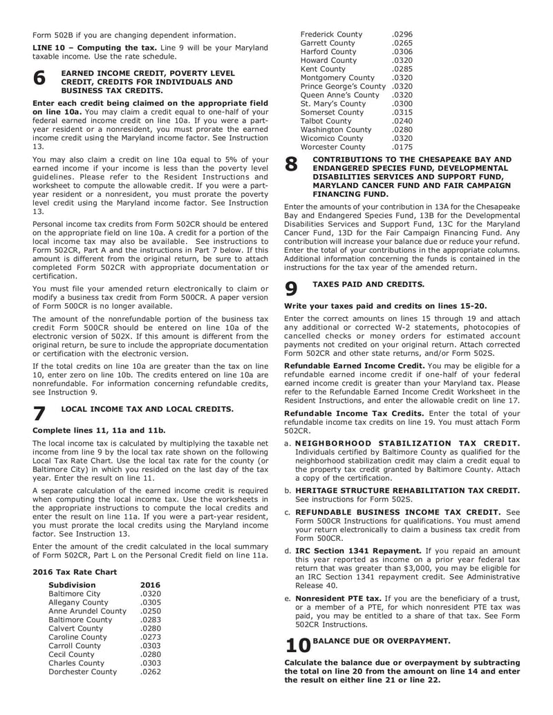Large thumbnail of Maryland Form 502X - Nov 2017