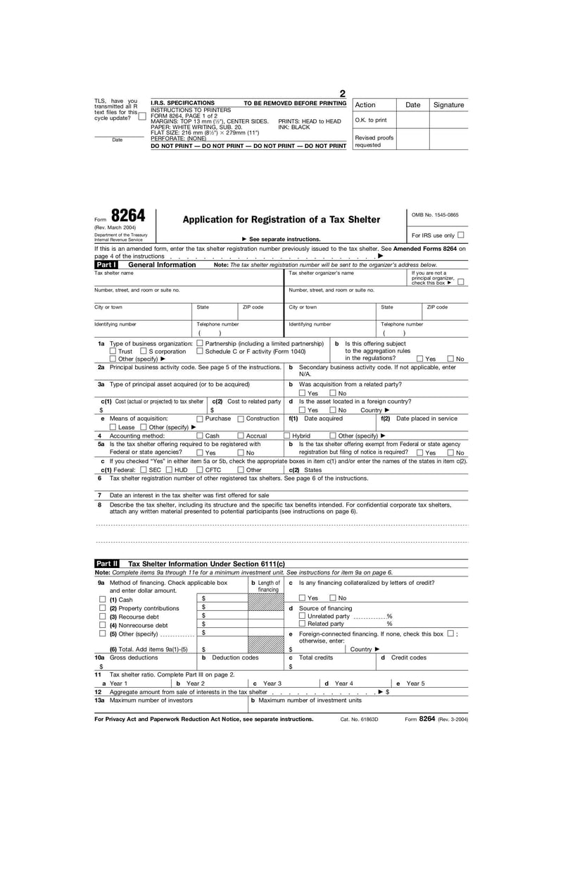 Large thumbnail of Form 8264 - Mar 2004