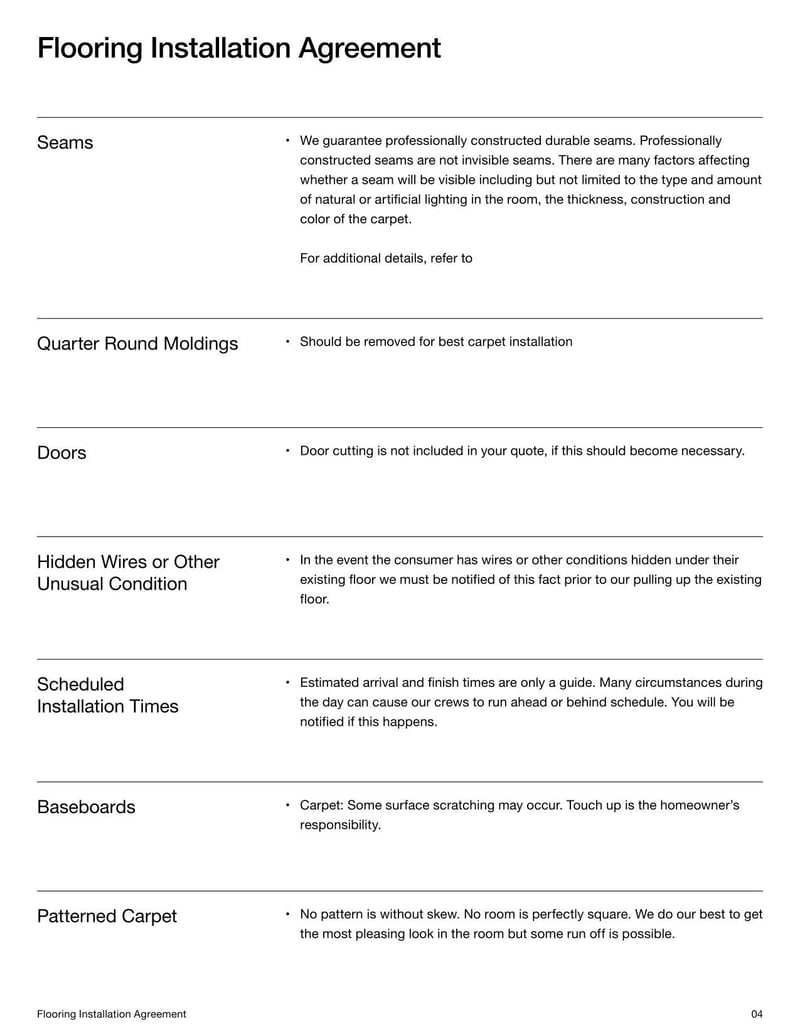 Large thumbnail of Flooring Installation Contract Template